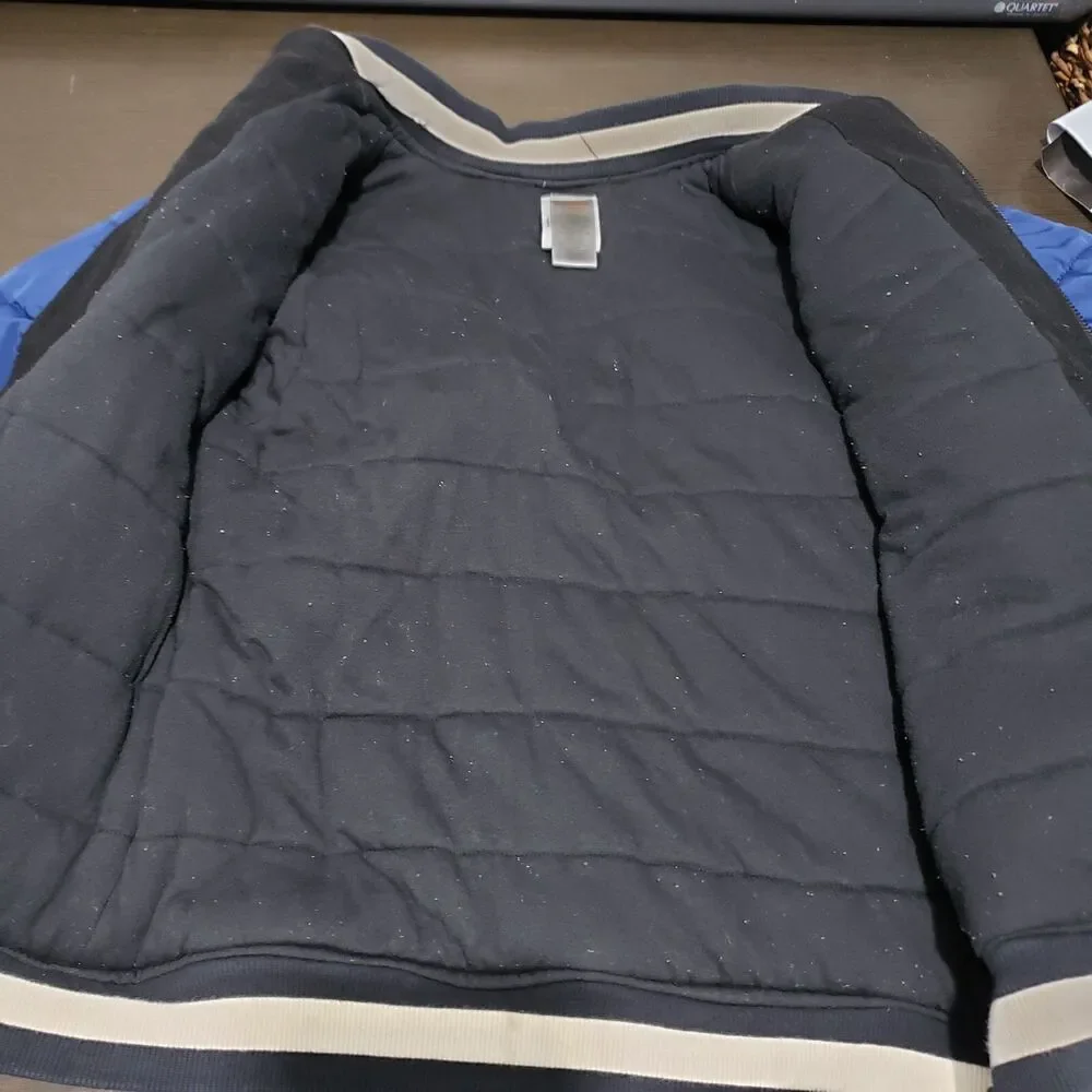 Gymboree Rock n Roll Collection Varsity Blue Black Zip Boys Warm Coat  L (10-12)